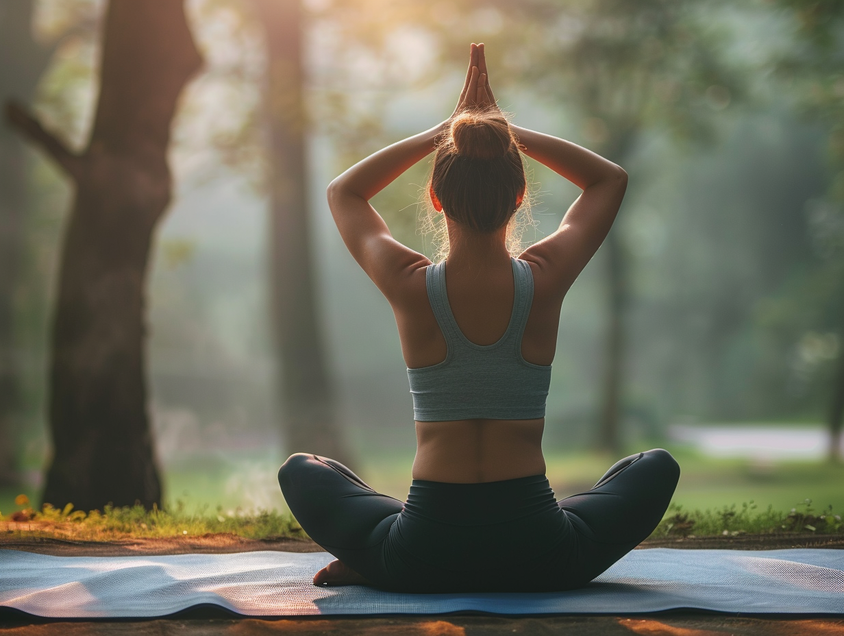 Група людей різного віку під час заняття йогою